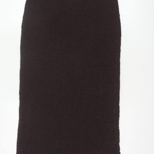 Marks and Spencer Women Brown UK 14 Stretch Knit Midi Pencil Skirt