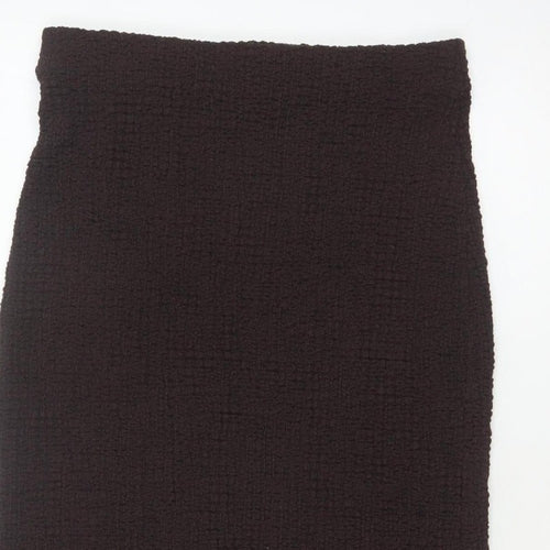 Marks and Spencer Women Brown UK 14 Stretch Knit Midi Pencil Skirt