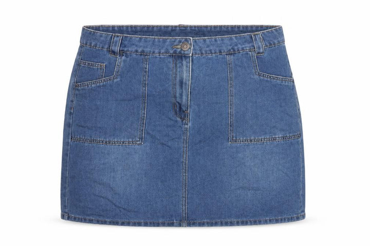 Nutmeg Women Blue UK 16 Denim Straight Pencil Mini Skirt Pockets