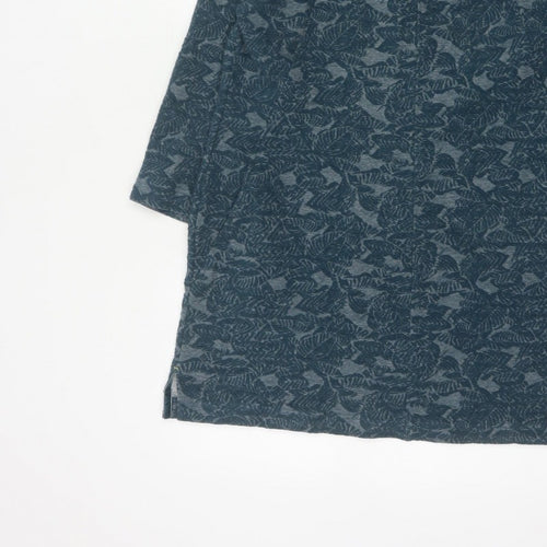 White Stuff Women Blue Floral Jersey Tunic Top UK 14 3/4 Sleeve