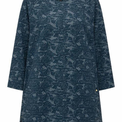White Stuff Women Blue Floral Jersey Tunic Top UK 14 3/4 Sleeve