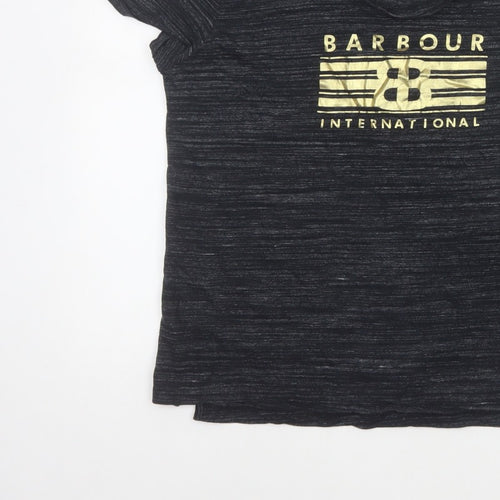 Barbour Women’s Black UK 14 Basic Gold Logo Jersey T-Shirt