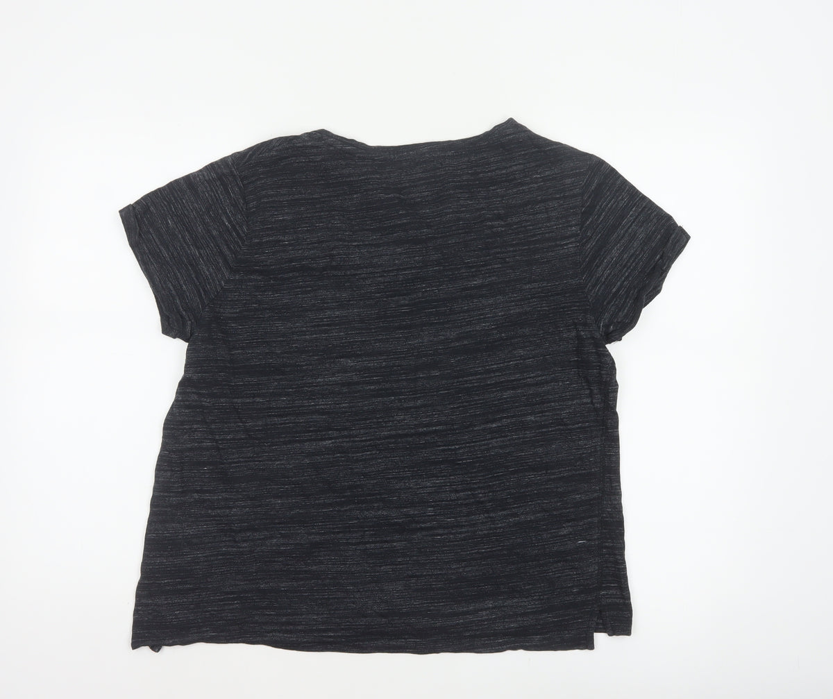 Barbour Women’s Black UK 14 Basic Gold Logo Jersey T-Shirt