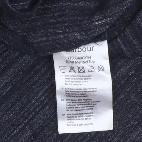 Barbour Women’s Black UK 14 Basic Gold Logo Jersey T-Shirt