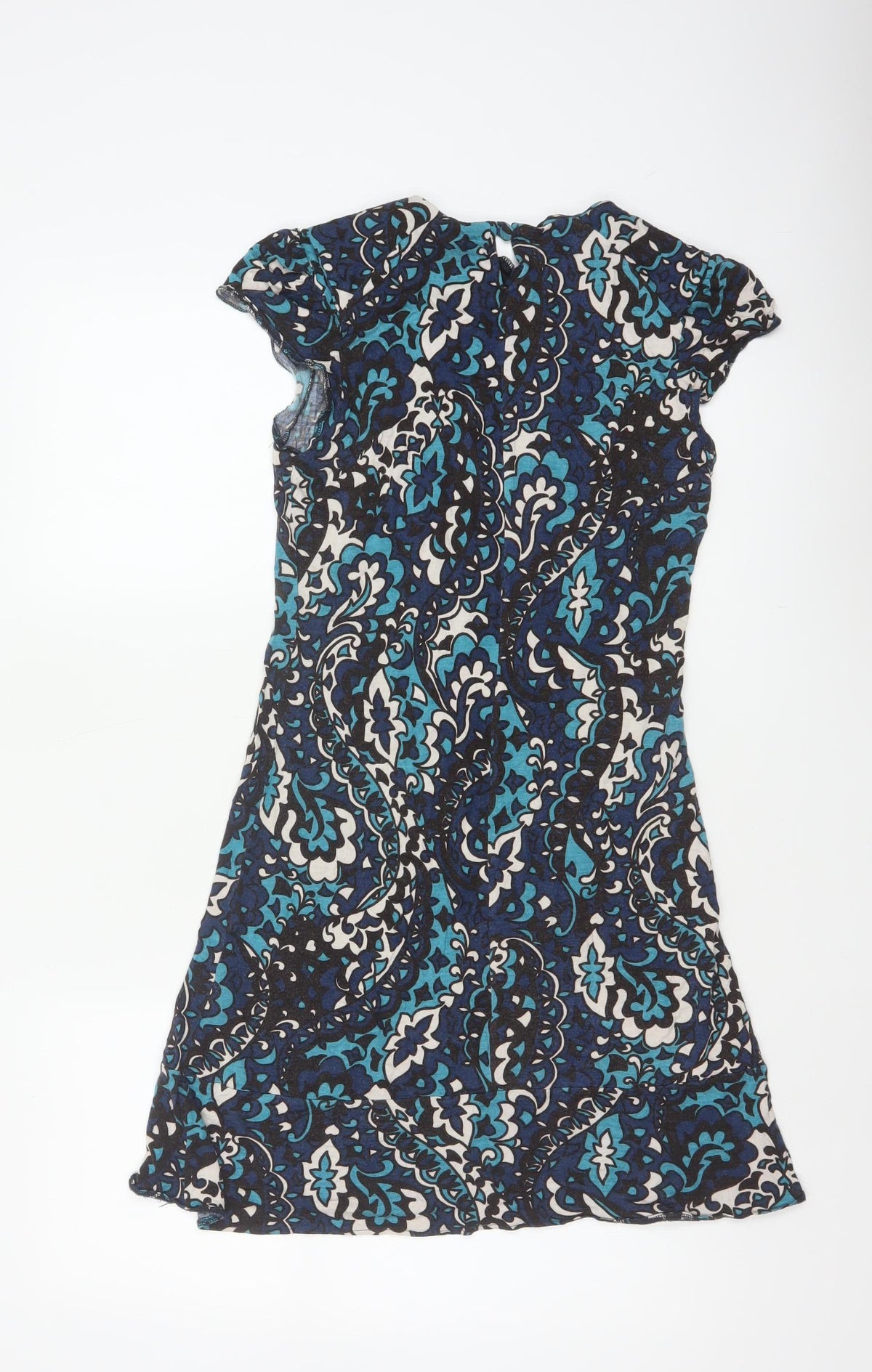 Miss Selfridge Women Blue Floral Fit & Flare Knee Length Dress UK 10