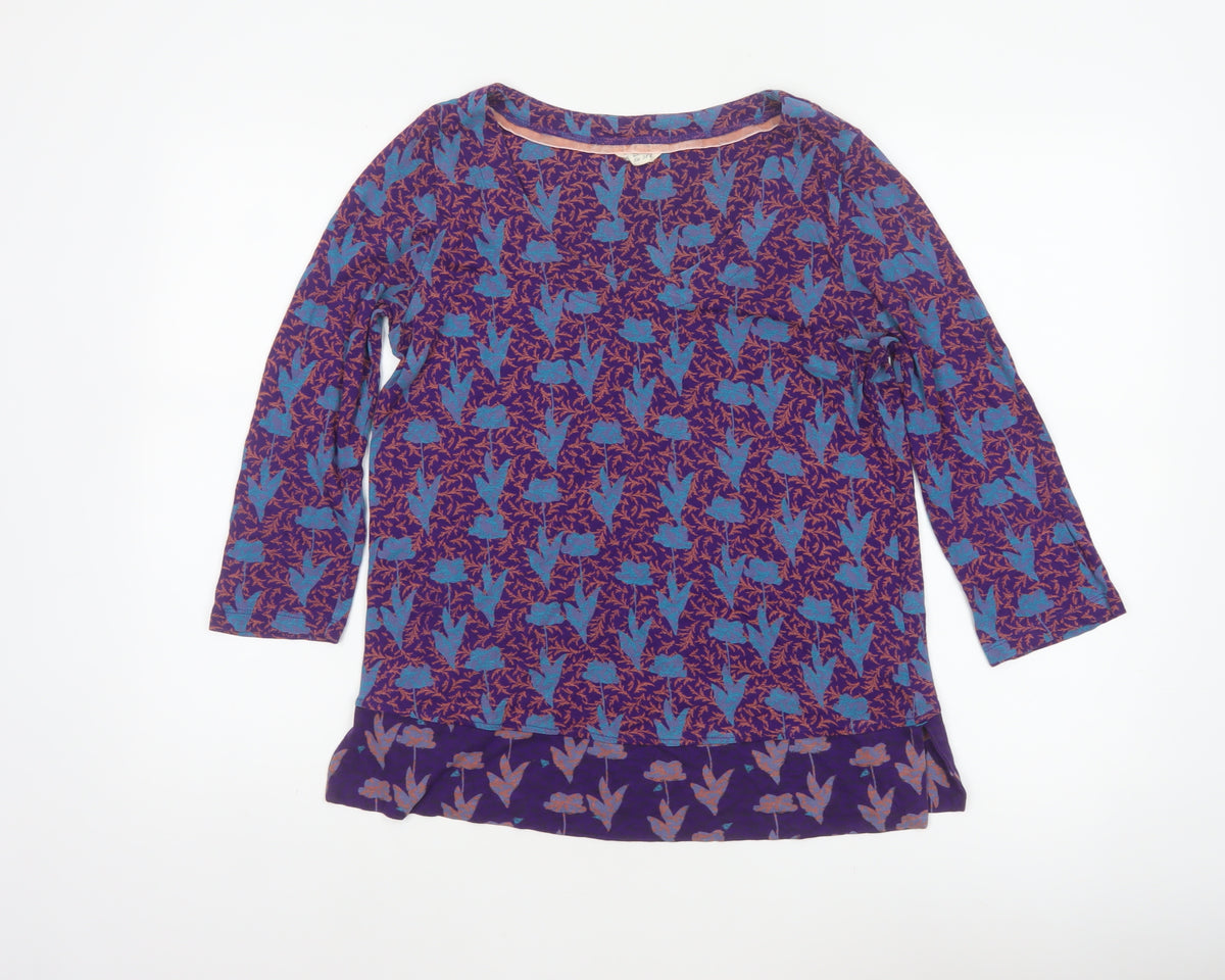 White Stuff Women’s Multicoloured Size 10 Floral Viscose Tunic Blouse