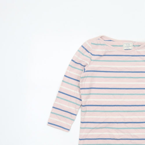 Fat Face Women Pink Striped UK 6 Classic Breton Long Sleeve T-Shirt