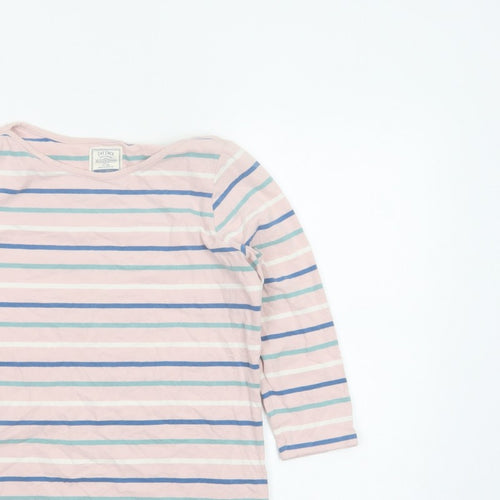 Fat Face Women Pink Striped UK 6 Classic Breton Long Sleeve T-Shirt