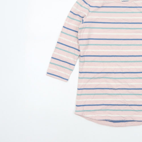 Fat Face Women Pink Striped UK 6 Classic Breton Long Sleeve T-Shirt
