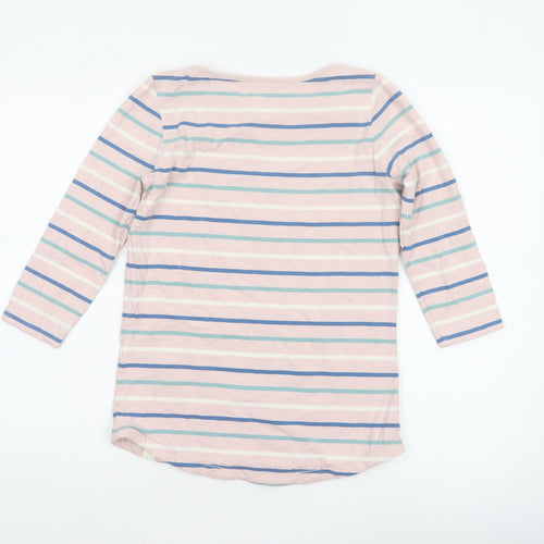 Fat Face Women Pink Striped UK 6 Classic Breton Long Sleeve T-Shirt