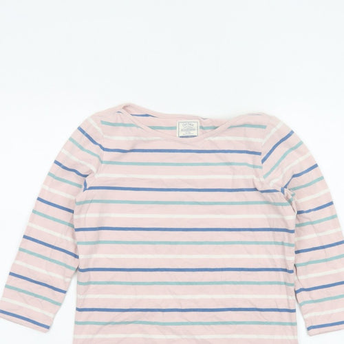 Fat Face Women Pink Striped UK 6 Classic Breton Long Sleeve T-Shirt