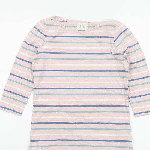 Fat Face Women Pink Striped UK 6 Classic Breton Long Sleeve T-Shirt