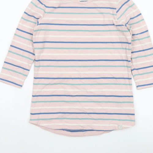 Fat Face Women Pink Striped UK 6 Classic Breton Long Sleeve T-Shirt