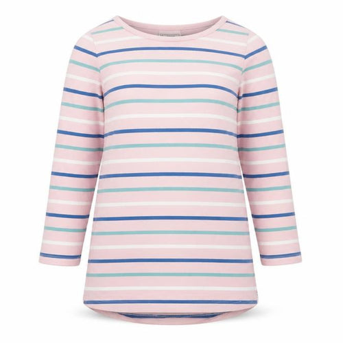 Fat Face Women Pink Striped UK 6 Classic Breton Long Sleeve T-Shirt