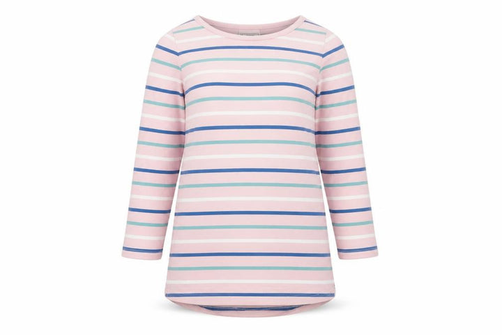 Fat Face Women Pink Striped UK 6 Classic Breton Long Sleeve T-Shirt