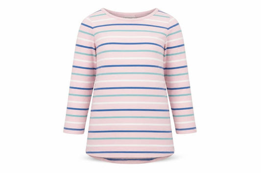 Fat Face Women Pink Striped UK 6 Classic Breton Long Sleeve T-Shirt