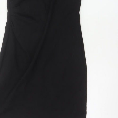Mango Women Black S Sheath Knee Length Sleeveless Formal Dress