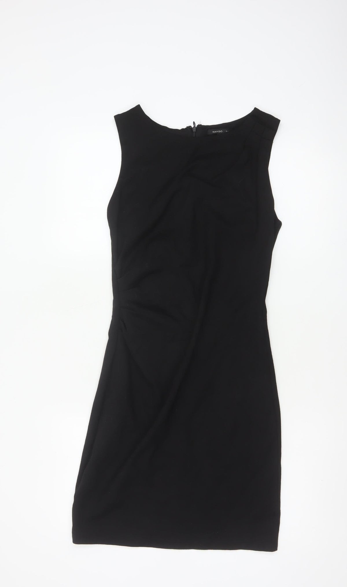 Mango Women Black S Sheath Knee Length Sleeveless Formal Dress