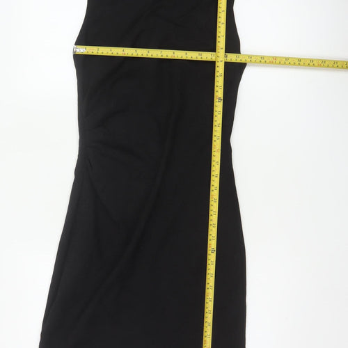 Mango Women Black S Sheath Knee Length Sleeveless Formal Dress