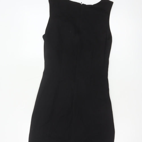 Mango Women Black S Sheath Knee Length Sleeveless Formal Dress