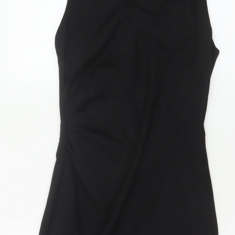 Mango Women Black S Sheath Knee Length Sleeveless Formal Dress