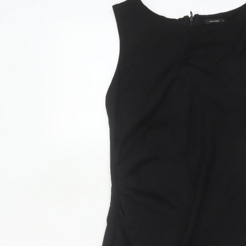 Mango Women Black S Sheath Knee Length Sleeveless Formal Dress