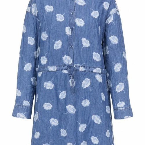 Cath Kidston Women Blue Floral Chambray Shirt Dress UK 10 Belted