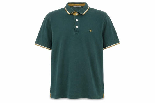Premium by Jack & Jones Men’s Green XL Cotton Embroidered Polo Shirt