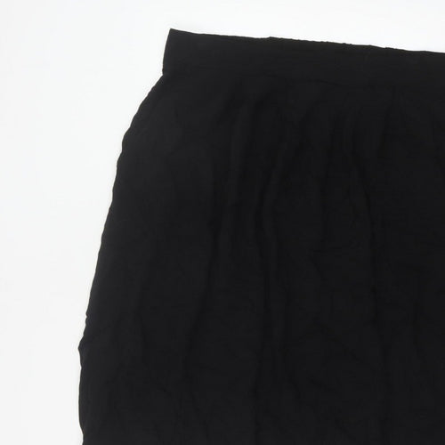 Dorothy Perkins Women Black UK 16 A-Line Knee Length Elastic Waist Skirt