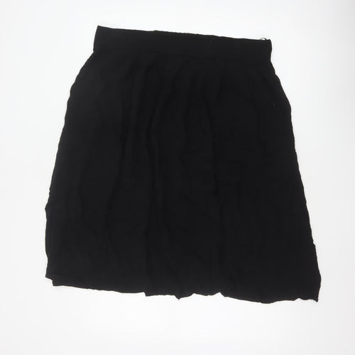 Dorothy Perkins Women Black UK 16 A-Line Knee Length Elastic Waist Skirt