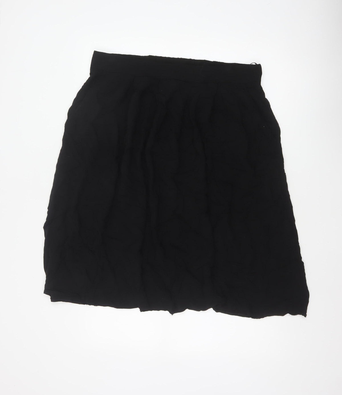 Dorothy Perkins Women Black UK 16 A-Line Knee Length Elastic Waist Skirt