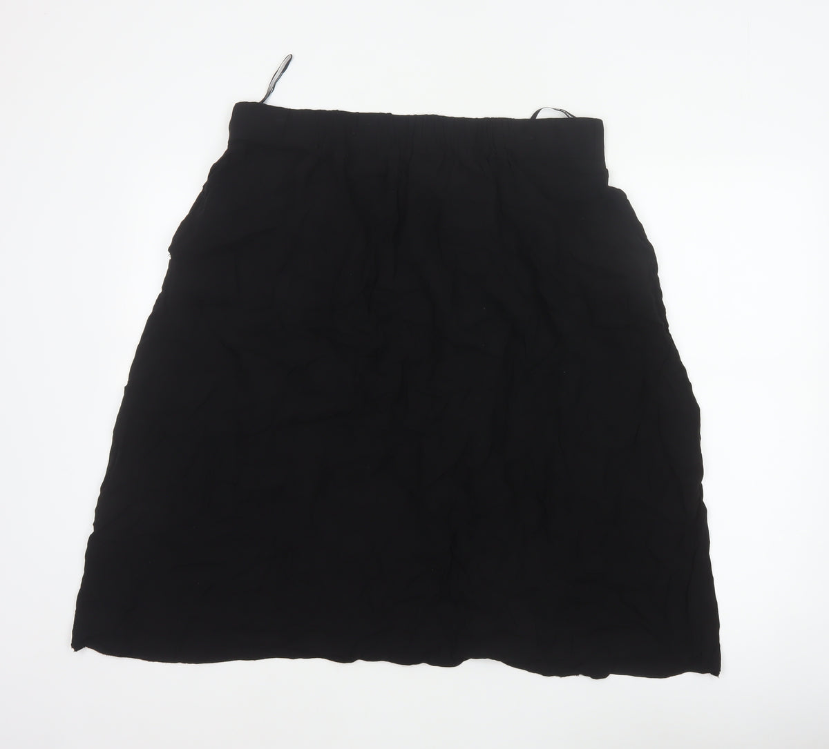 Dorothy Perkins Women Black UK 16 A-Line Knee Length Elastic Waist Skirt