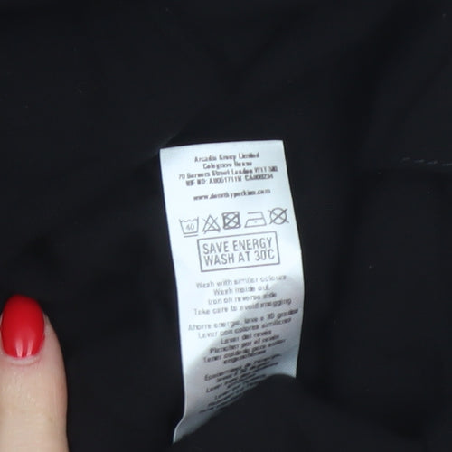 Dorothy Perkins Women Black UK 16 A-Line Knee Length Elastic Waist Skirt