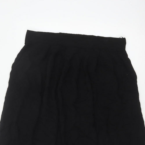 Dorothy Perkins Women Black UK 16 A-Line Knee Length Elastic Waist Skirt