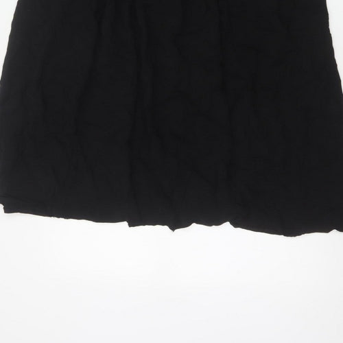 Dorothy Perkins Women Black UK 16 A-Line Knee Length Elastic Waist Skirt