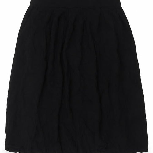 Dorothy Perkins Women Black UK 16 A-Line Knee Length Elastic Waist Skirt