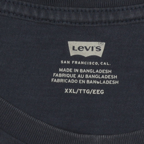 Levi's Men Blue 2XL Logo Graphic Print Crew Neck T-Shirt