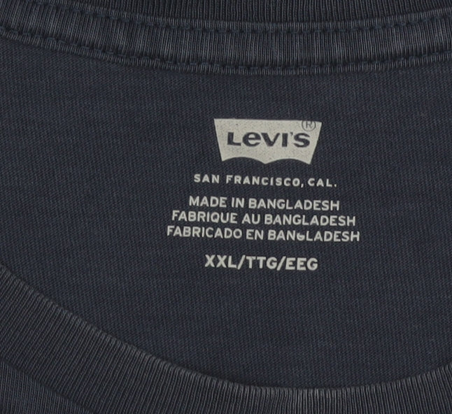 Levi's Men Blue 2XL Logo Graphic Print Crew Neck T-Shirt