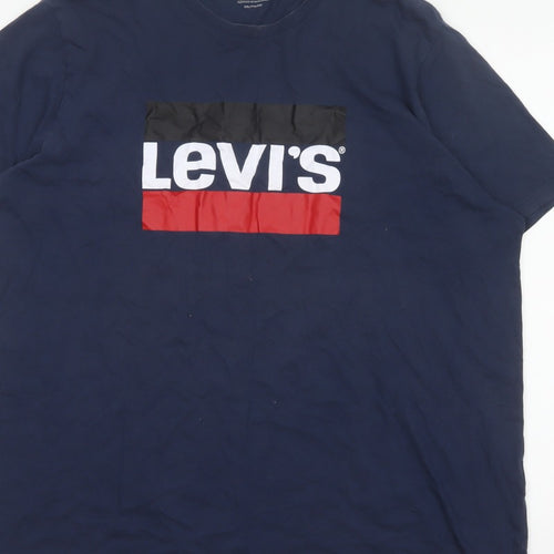 Levi's Men Blue 2XL Logo Graphic Print Crew Neck T-Shirt