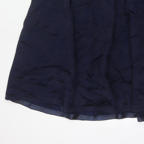 Jaeger Women’s Blue UK 12 A-Line Lined Viscose Midi Skirt