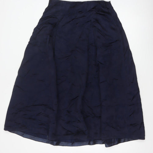 Jaeger Women’s Blue UK 12 A-Line Lined Viscose Midi Skirt