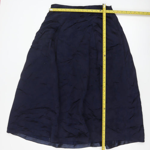 Jaeger Women’s Blue UK 12 A-Line Lined Viscose Midi Skirt