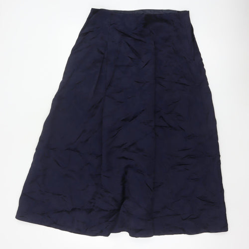 Jaeger Women’s Blue UK 12 A-Line Lined Viscose Midi Skirt