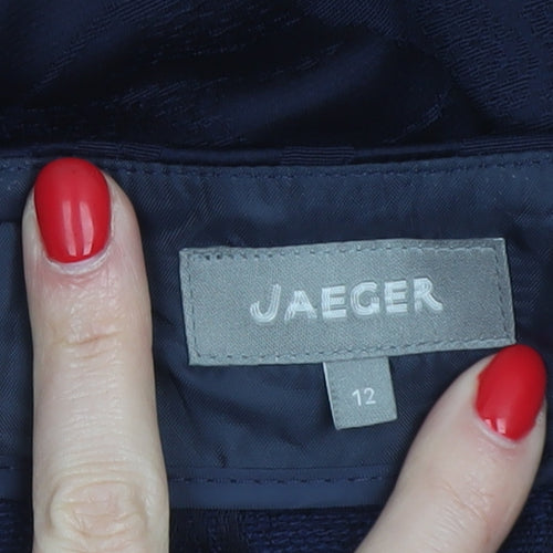Jaeger Women’s Blue UK 12 A-Line Lined Viscose Midi Skirt