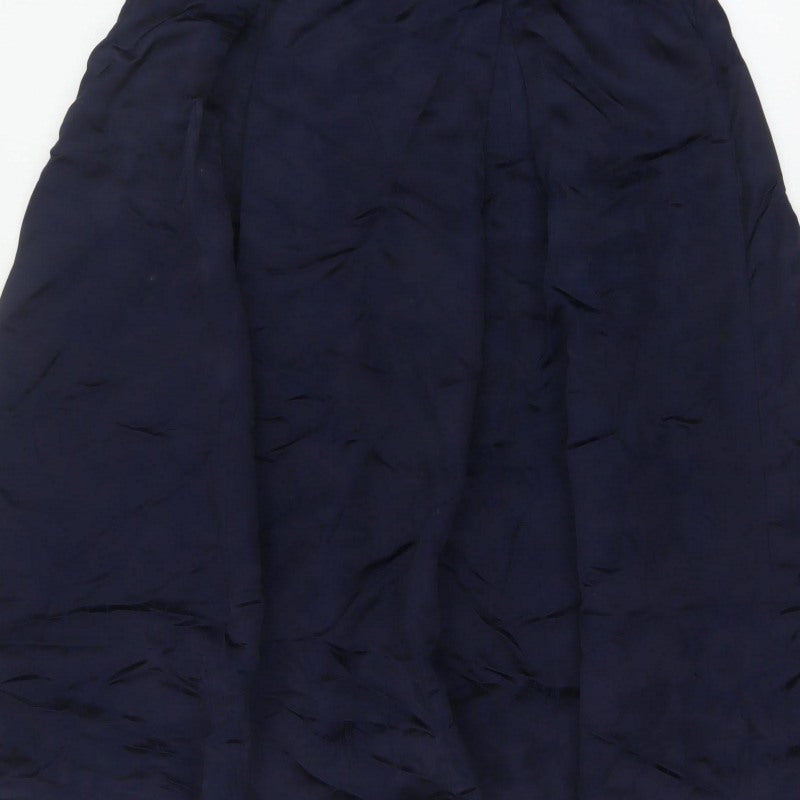 Jaeger Women’s Blue UK 12 A-Line Lined Viscose Midi Skirt