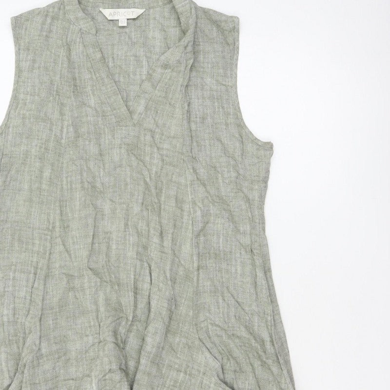 Apricot Women’s Green UK 12 Fit & Flare Sleeveless V-Neck Pocket Dress