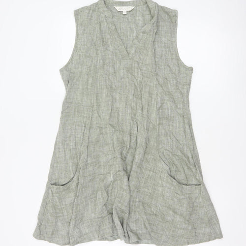 Apricot Women’s Green UK 12 Fit & Flare Sleeveless V-Neck Pocket Dress