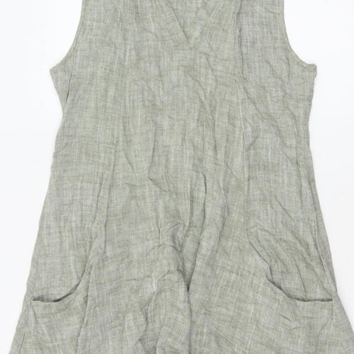 Apricot Women’s Green UK 12 Fit & Flare Sleeveless V-Neck Pocket Dress
