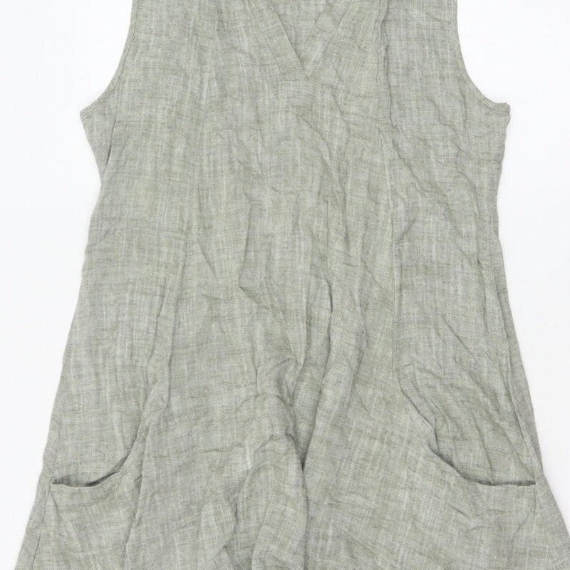 Apricot Women’s Green UK 12 Fit & Flare Sleeveless V-Neck Pocket Dress