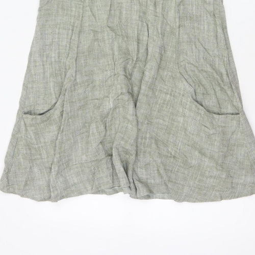 Apricot Women’s Green UK 12 Fit & Flare Sleeveless V-Neck Pocket Dress